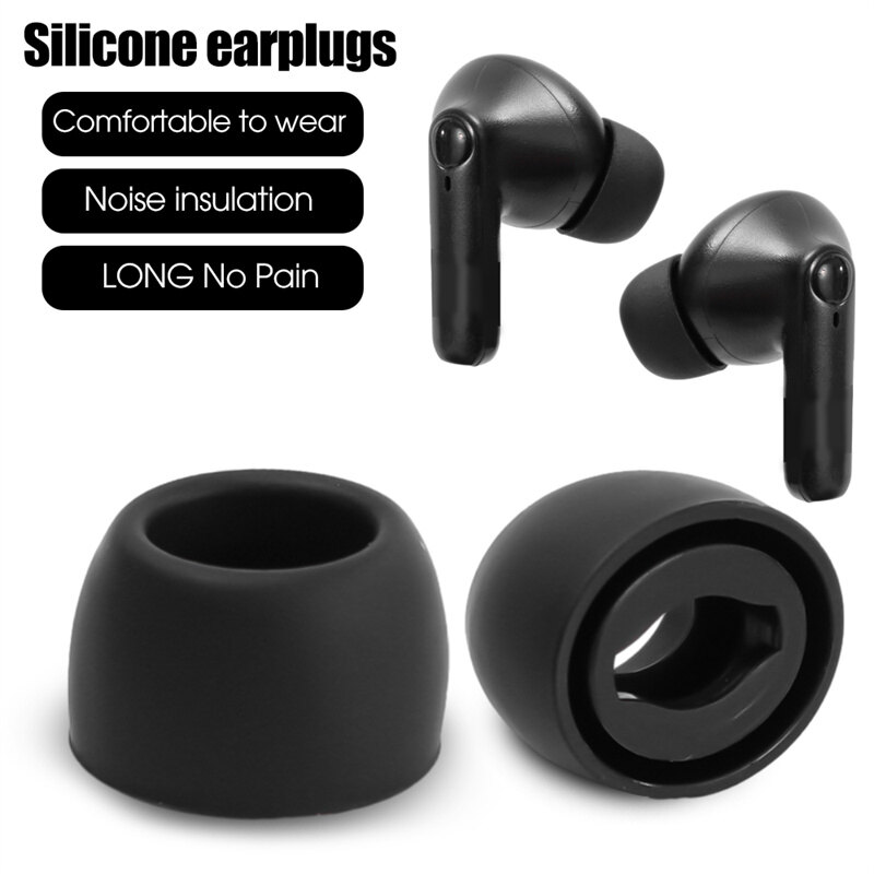 1/2/3 cặp Nút tai nghe thay thế Silicone mũ trùm tai tai nghe gắn tai không dây Earplug tái sử dụng eartips S M L cho Samsung Galaxy Chồi Pro