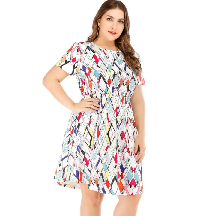 Women S Korean Style Plus Size Dresses Big Size Women Girls Plus