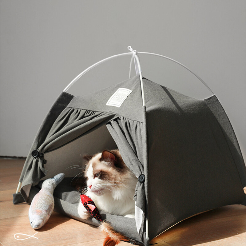1 Chiếc Lều Thú Cưng Di Động Có Thể Tháo Rời Trong Nhà Lều Teepee Hang Cũi Màu Trơn Thoáng Khí Cho Chó Mèo Chó Con Mèo Con Trong Nhà Ngoài Trời