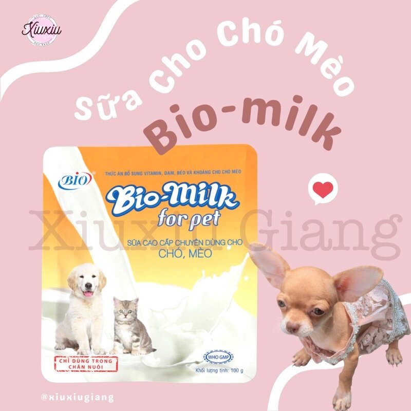 Sữa Bột Cho Chó Mèo Bio-milk 100gr - Xiuxiu Giang