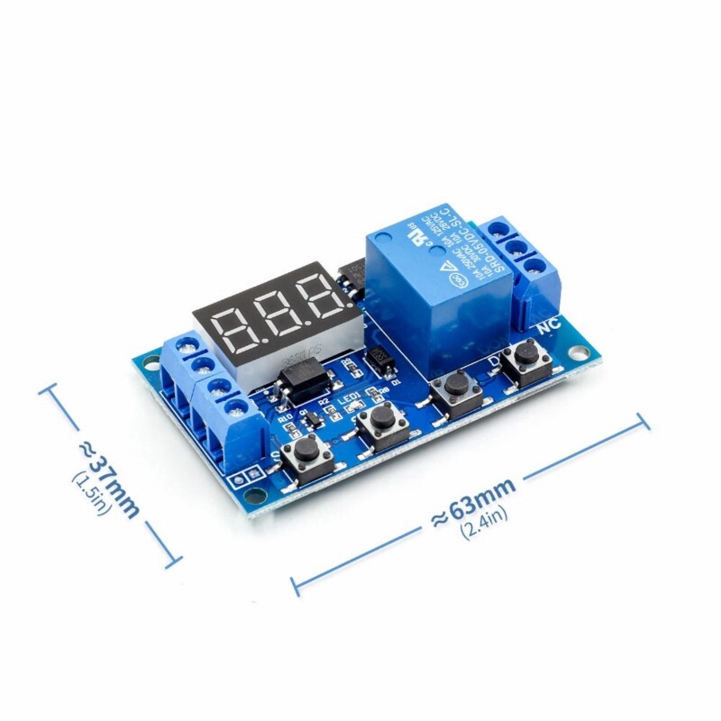 Bảng mạch điều chỉnh thời gian led kỹ thuật số kích hoạt chu kỳ hẹn giờ chuyển mạch DC 6-30V-INTL