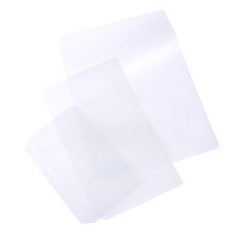 Behoo 1PCS Binder Pockets A5 A6 A7 Binder Folders for Notebook Binder Transparent