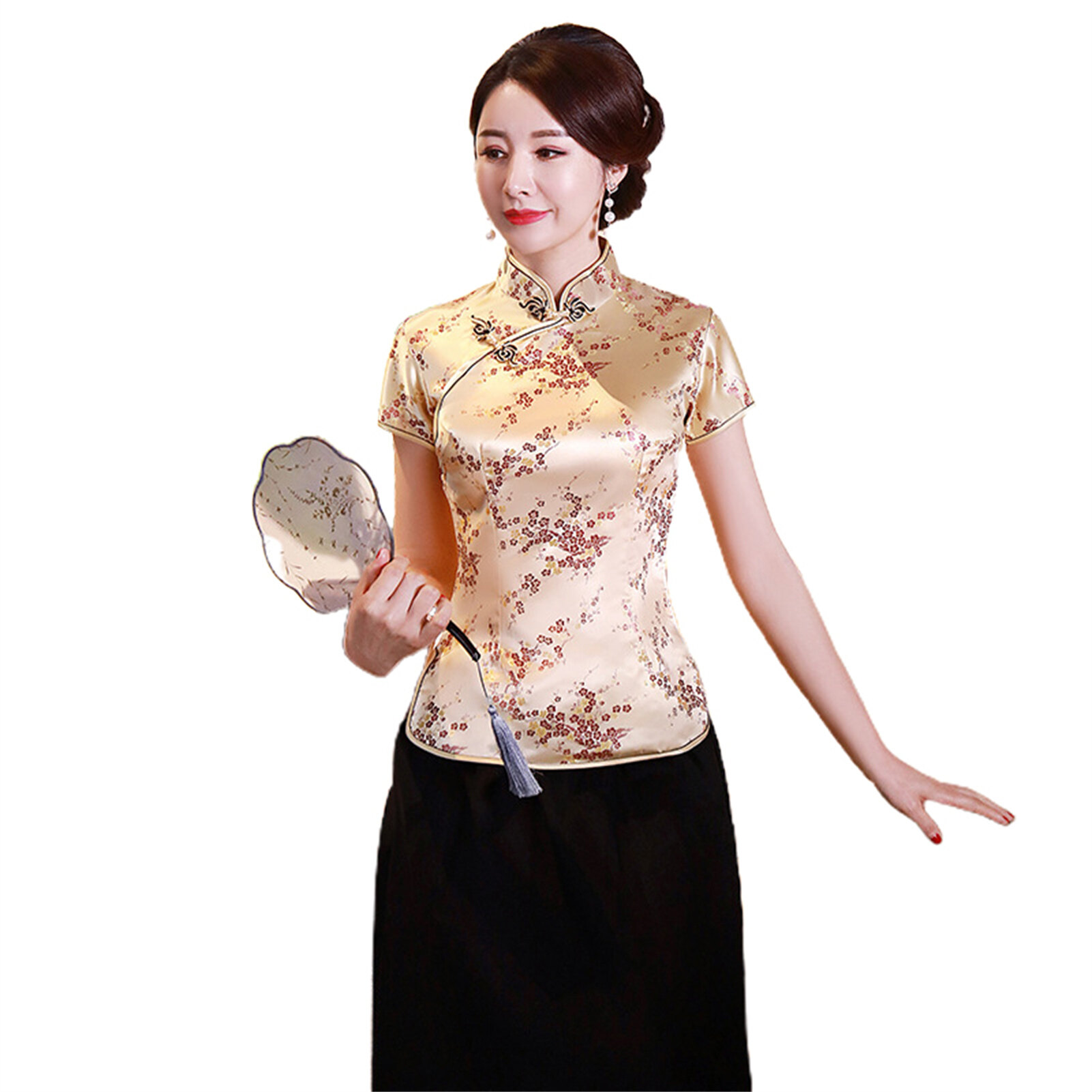 Cheongsam Top All Match Chinese Style Exquisite Buckles Cheongsam Top