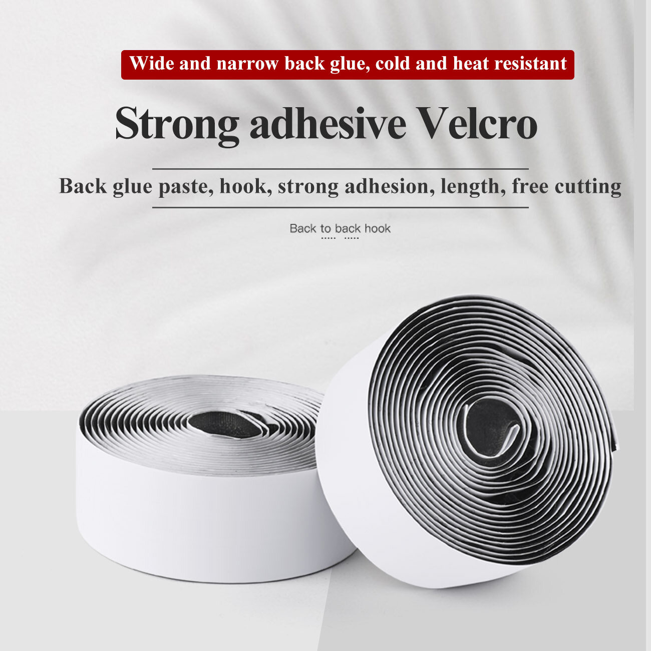 Homenhome 3M Strong Adhesive Sticker Hook and Loop Magic Nylon Sticker Loop Disks Strips with Glue 2 Roll/Set