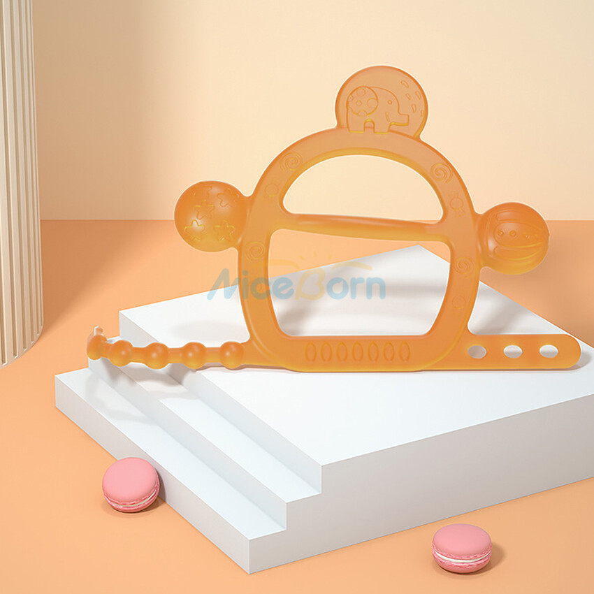 NiceBorn Baby Silicone Teethers  Wristband Teether Newborn Chewing Bite Pacifiers Teethers Smoother Teether Baby Toy BPA Free Toddlers Infant Soother Mini Cute Baby Adjustable Chew Teething Toys for Soothing Sore 3-12 Months Babies