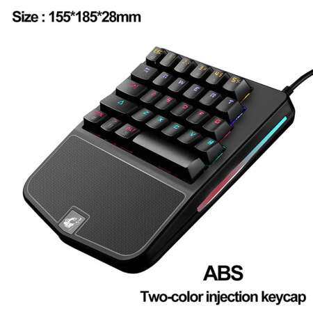 OrzBuy คีย์บอร์ดสำหรับเล่นเกมแบบมีสาย, K9 28 คีย์ผสม LED แบ็คไลต์ USB ERGONOMIC Pro Gamer Single - Hand Control ปุ่มกดแบบกลไกสำหรับ PC คอมพิวเตอร์แล็ปท็อป