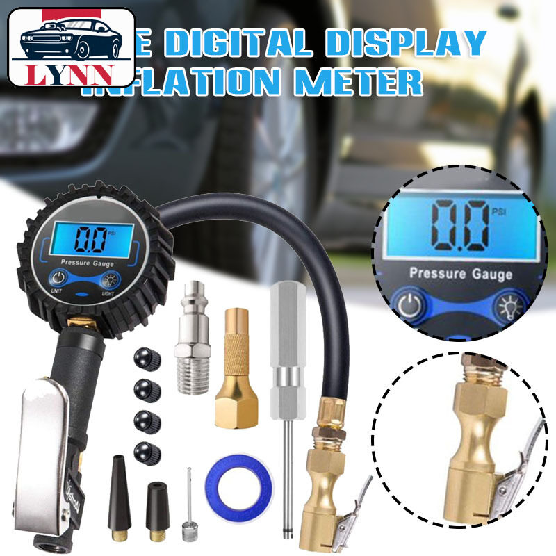 Air Tire Inflator with Digital Pressure Gauge 200 PSI Air Chuck & Hose Pistol 