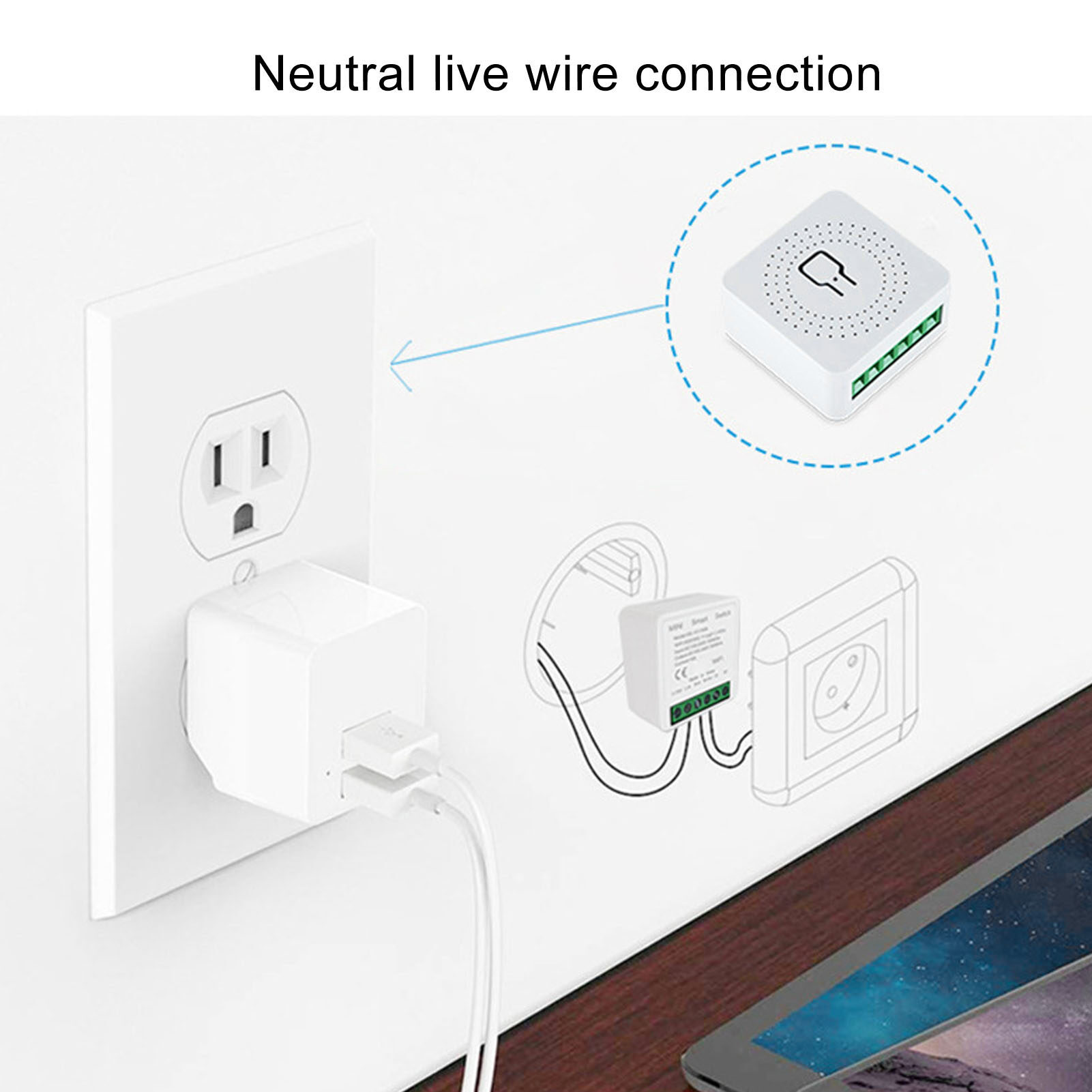Smart WiFi Switch Module Sharable AC100‑240V Mini Smart WiFi Switch for Home