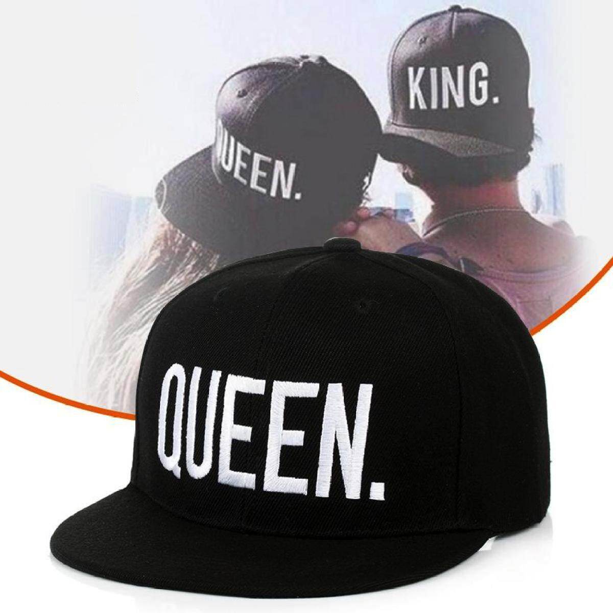 SUPER POPULAR) WJS King Queen 3D Hip Hop Hats Baseball Sun Hat
