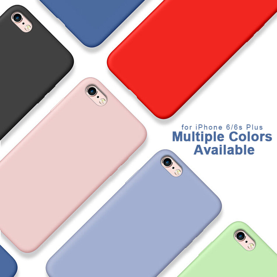 i6 Case for iPhone 6S Plus Luxury Original Liquid Silicone Case Rubber Microfiber Cloth Lining Cushion Cover for iPhone 6 Plus casing