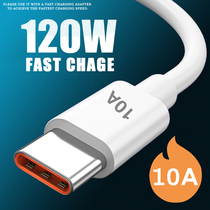 120w 10a type c fast charging cable data cord for samsung xiaomi huawei honor quick charing usb c cables 0.25/1/1.5/2m