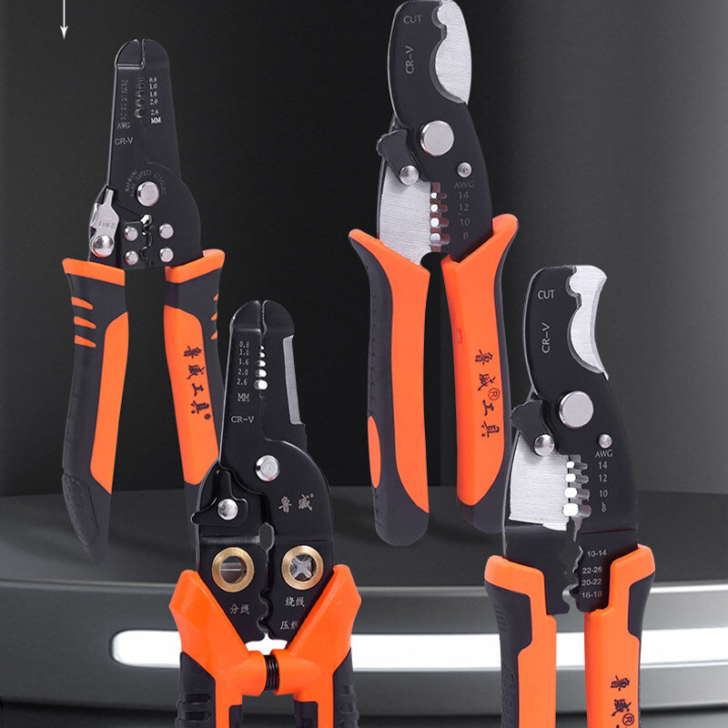 Electrician wire stripping pliers stripping artifact crimping pliers duckbill cable multi-function wire pulling hammer automatic cable stripping pliers