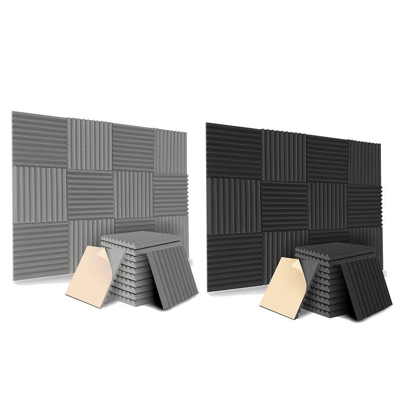 12 Pack Self-Adhesive Acoustic Panels, Sound Proof Foam Panels
