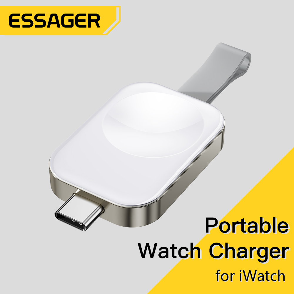 Essager Watch Wireless Charger Type-C USB-A Lightning Easy to Carry Magnetic Positioning Suitable for iP Watch Wireless Charging