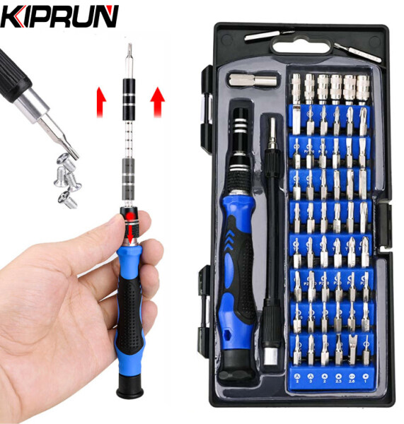 [Ready stock] KIPRUN Precision Screwdriver Set, 60 in 1 with 56 Bits Magnetic Screwdriver Kit, Stainless Steel Professional Repair Tools Kit for Phone, Laptop, PC, Camera, Game Console, Glasses, and More –Blue