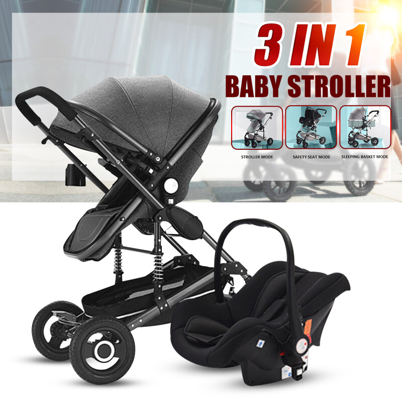 3 in 1 Baby Stroller Foldable High view Landscape Stroller Folding Baby Carriage Car Seat Singapore
