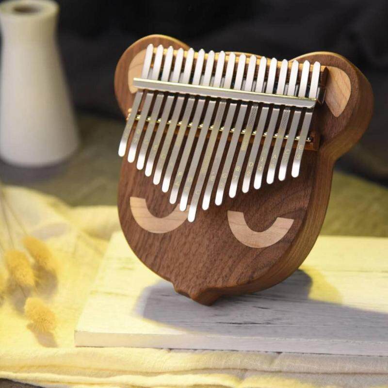 17 Key Thumb Piano Kalimba Bear Face Black Walnut Mbira with Tuning Hammer Malaysia