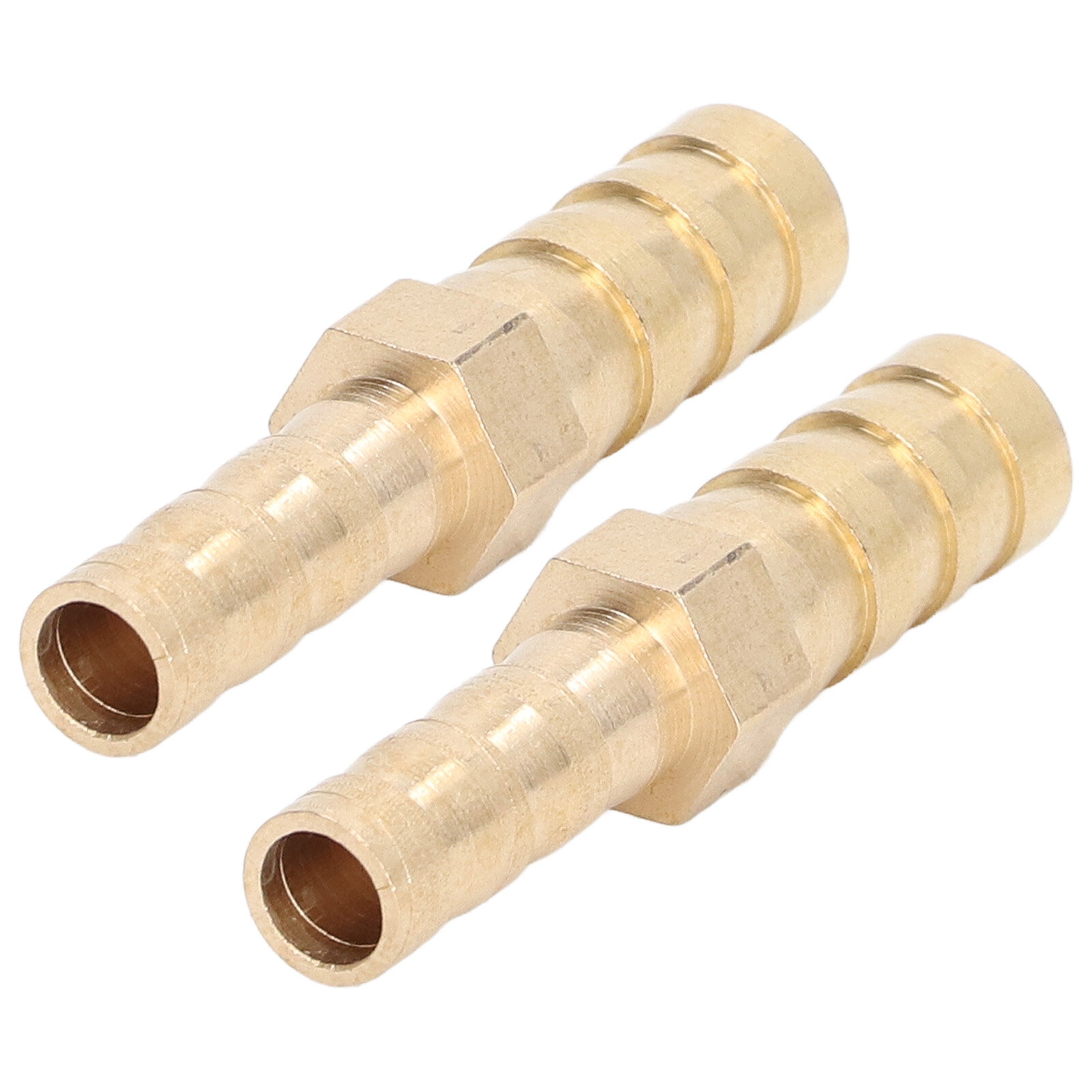 2 Pcs Barbed Fitting Splicer Brass Hose Barb Reducer Hex Reducing Barbed Connector