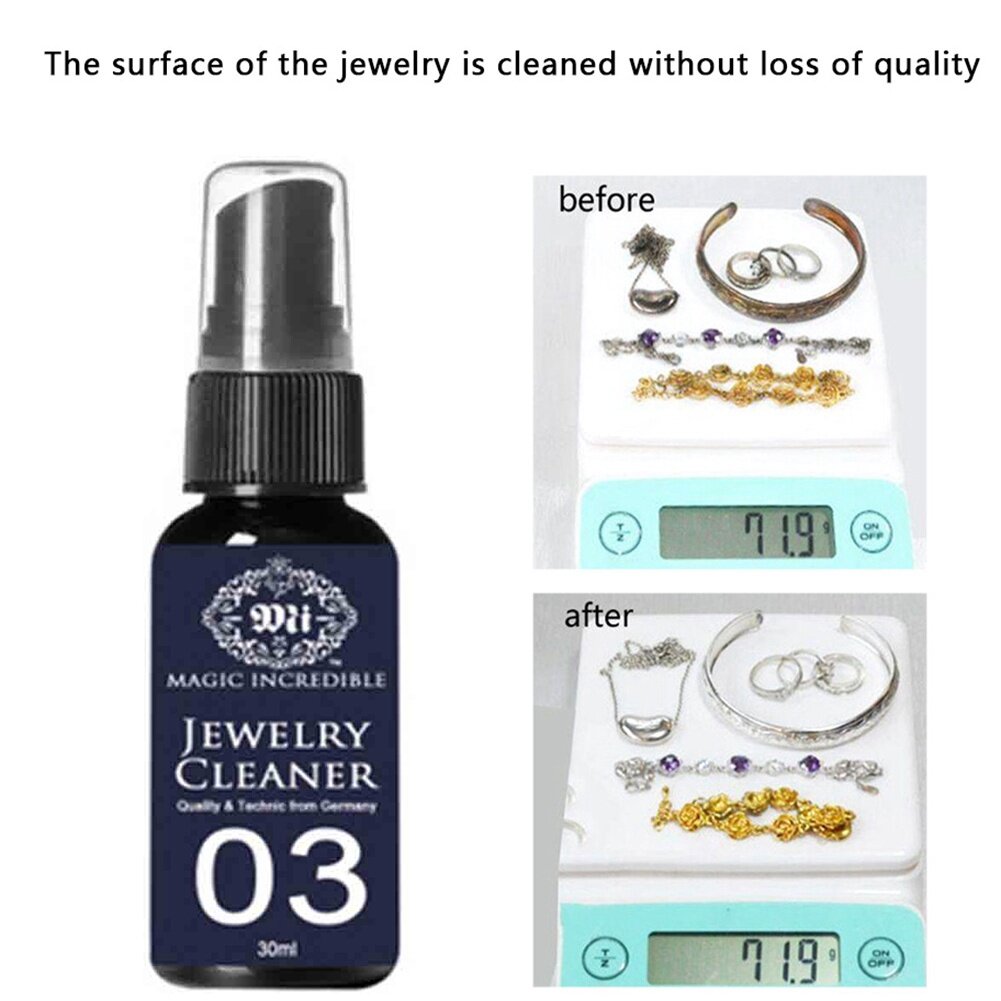 Instant Shine Jewelry Cleaner Solution Silver Gold Diamond Ring