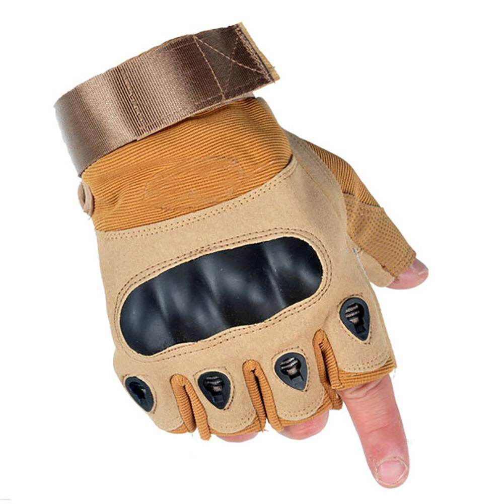 Honrane 1 Pair Anti-slip Breathable Outdoor Cycling Tactical Military Half Finger Gloves