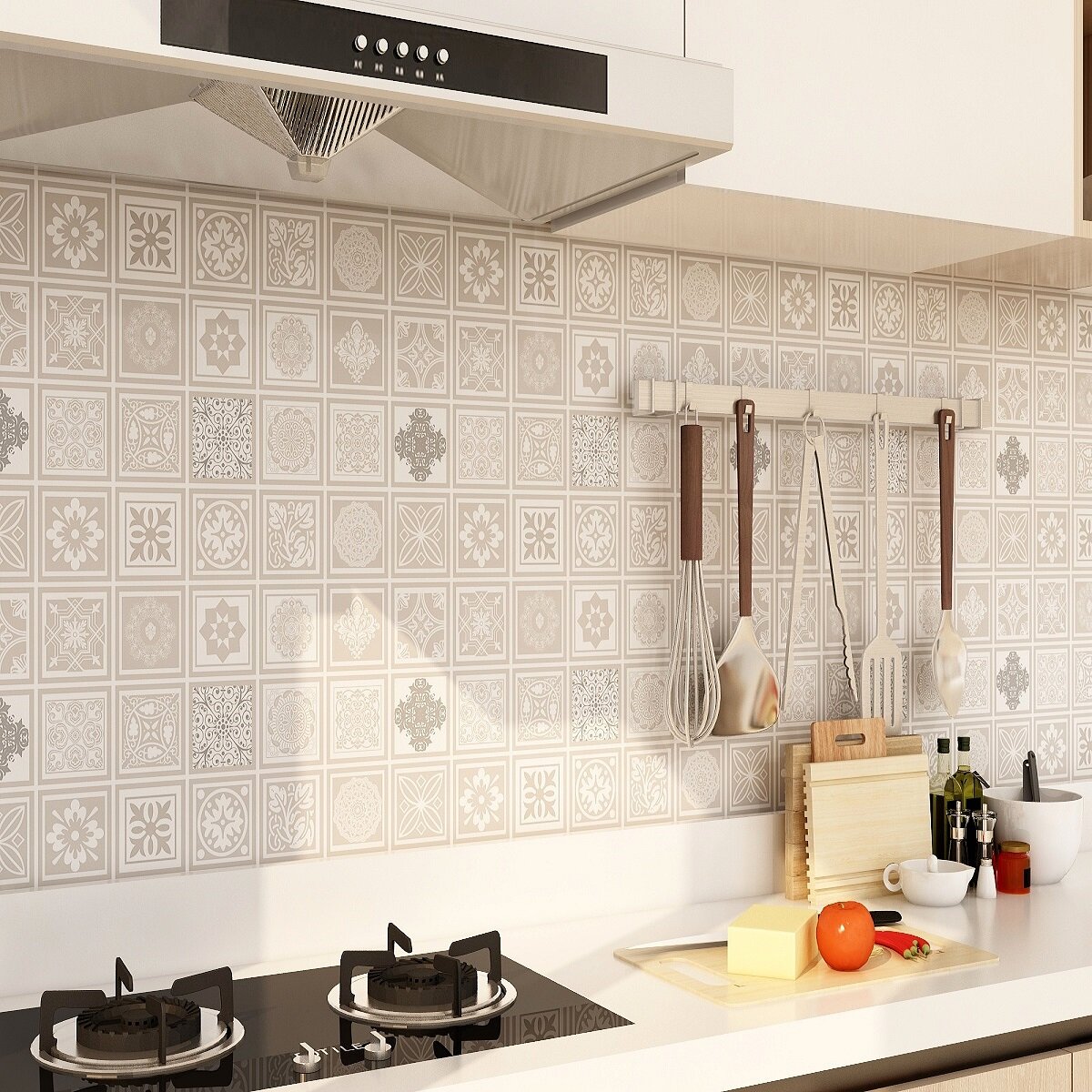 Kitchen wall sticker thickened oil-proof and waterproof bathroom wallpaper