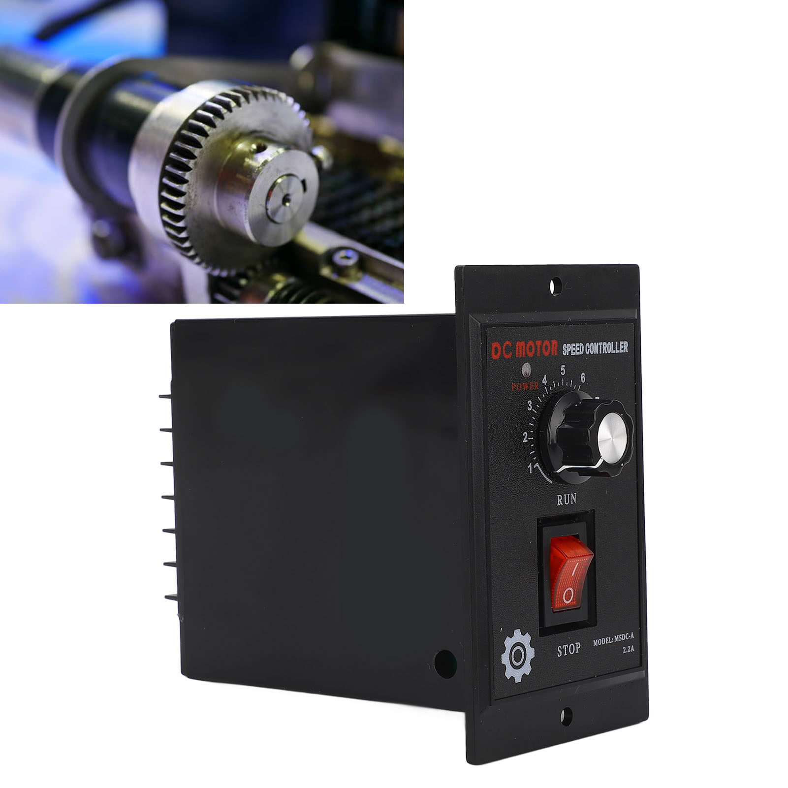 DC Motor Speed Controller 220VAC Input 200VDC Output ABS Wide Speed Range Motor Speed Switch for Replacement