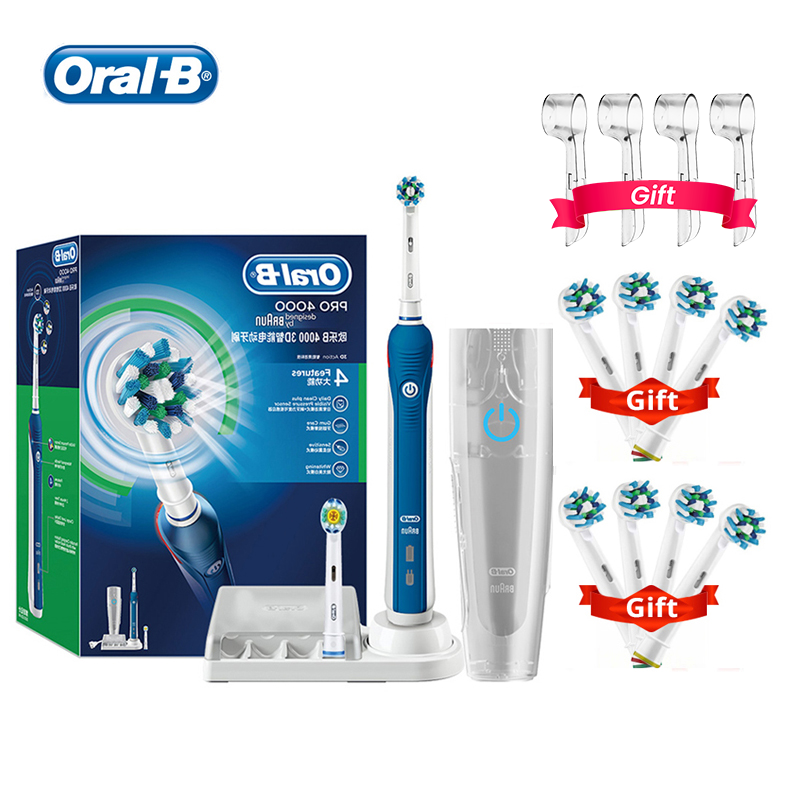 แปรงสีฟันไฟฟ้าอัลตราโซนิก Oral B Pro 4000 3D Smartseries,แปรงสีฟันไฟฟ้า
