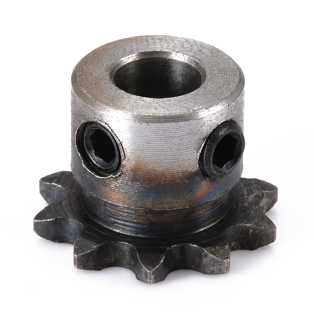 BOKALI 1pc New 8mm Bore 10 Teeth 10T Metal Pilot Motor Gear Roller Chain Drive Sprocket