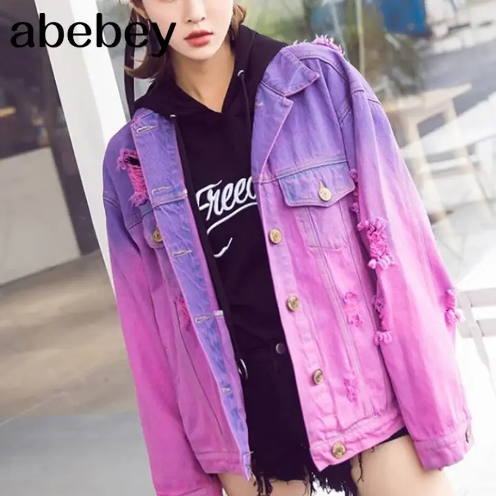 purple jean jacket womens