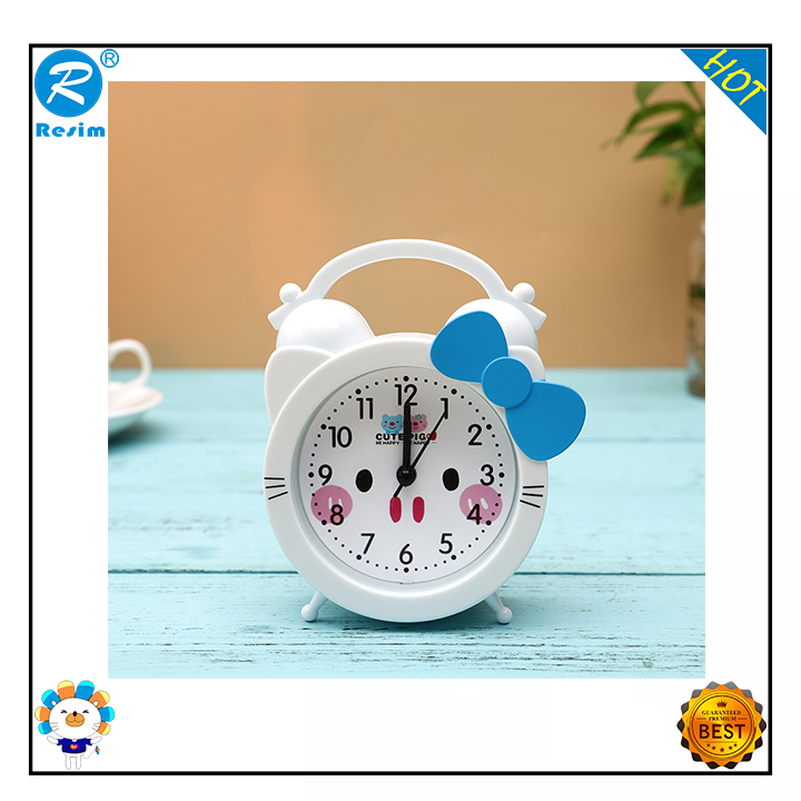 Resim Factory wholesale creative kitten cartoon silent alarm clock source of origin cartoon children students small alarm clock