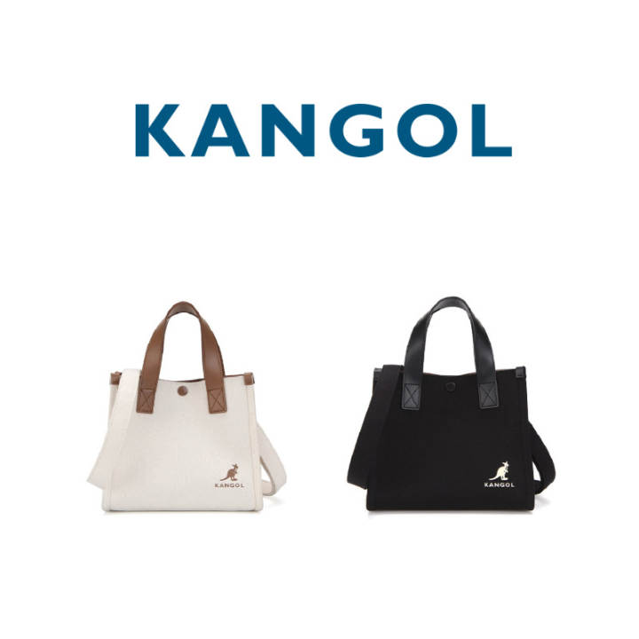 Kangol Cross-border Korean version of PU portable canvas diagonal one-shoulder small square bag casual kangaroo lady Kangol