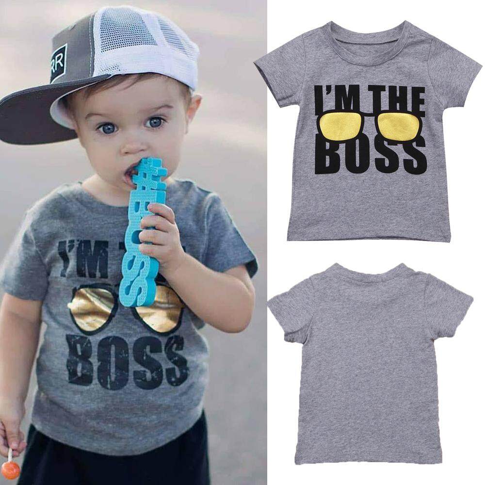 Fashion Toddler Baby Boy Cotton Short Sleeve T-shirt Casual Clothes Tops Blouse