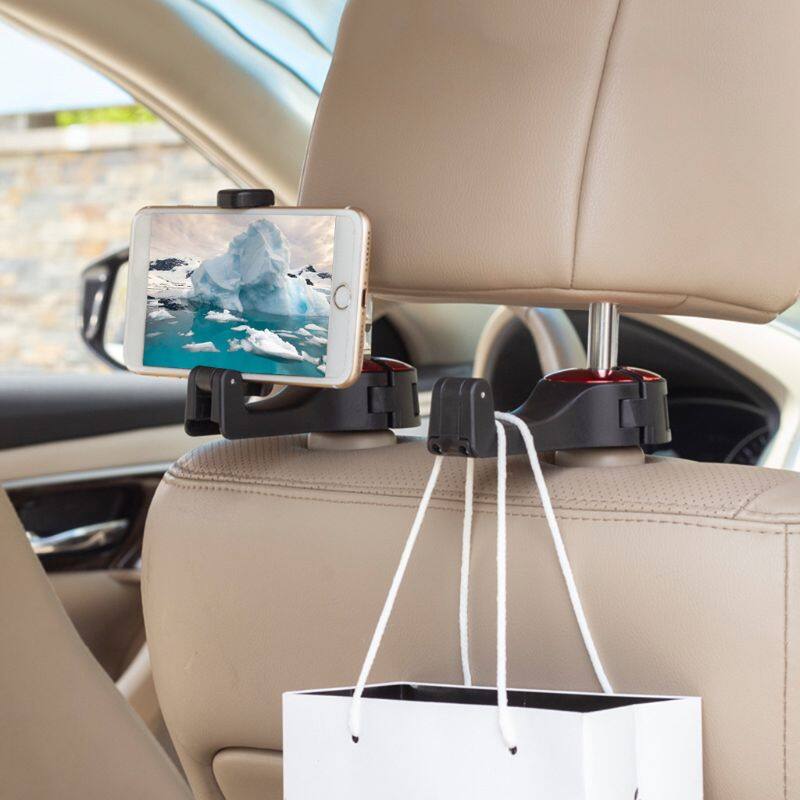 Multi-Function Car Back Seat Hanging Hook Car Storage Hook Mobile Phone Rear Seat Phone Bracket Holder Stand