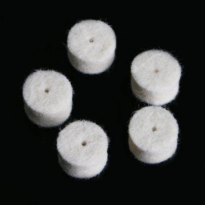 BOKALI 100pcs New 13mm Wool Felt Polishing Grinding Wheels Buffing Pads with 2 Shanks