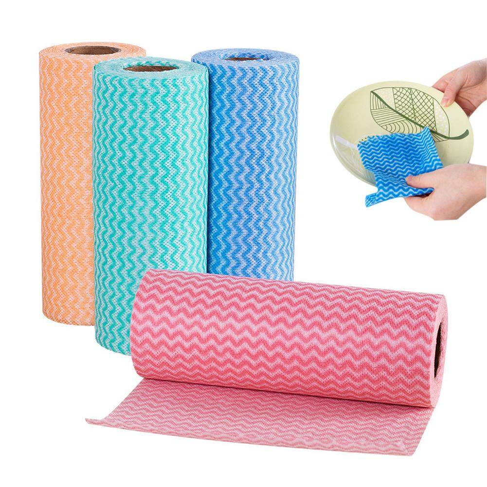 50pcs Roll Non Woven Fabric Washing Cleaning Cloth Towels Kitchen Non Woven Fabric Washing Cleaning Cloth
