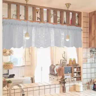 Perfk Embroidered Voile Sheer Curtain Home Kitchen Window Curtains