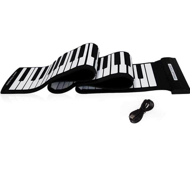 USB MIDI Roll up Electronic Piano Keyboard Silicone Flexible Professional (black&white) Malaysia