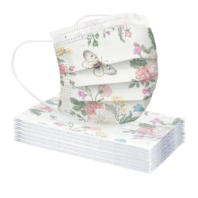 100Pcs Butterfly Adult Printing Breathable Disposable Three Layer Cover