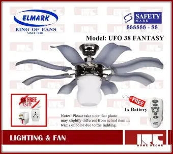 Ceiling Fan Elmark Ufo 38 Fantasy 42 With Remote Control Lazada