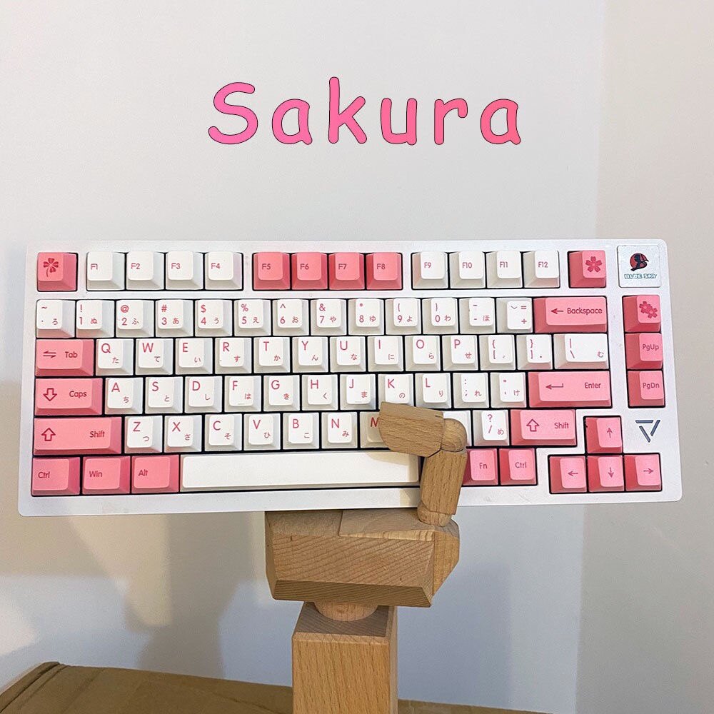 Sakura Keycaps PBT Dye-sub Cherry Profile Keycaps Custom mechanical keyboard keycaps