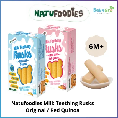 Natufoodies Milk Teething Rusks ( 15g x 6's ) Red Quinoa / Original