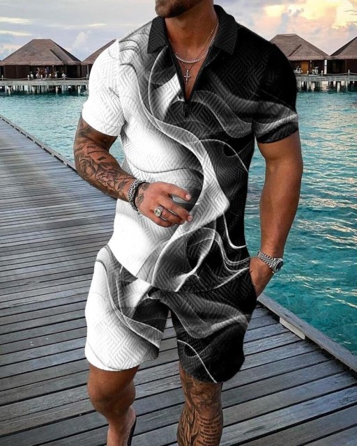 Dokotoo Men's 2-Piece Set - Short Sleeve Crewneck T-Shirt & Drawstring Shorts, Summer Casual Outfit