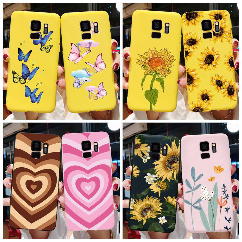 Sunflower Painted Phone Case For Samsung Galaxy S9 Plus Back Cover Soft Silicone Case For Samsung S9Plus Casing