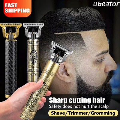Professional Hair Clipper Buddha Electric Hair Trimmer Barber Hair Cutting Machine USB Rechargeable Baldheaded Beard Trimmer For Men Black