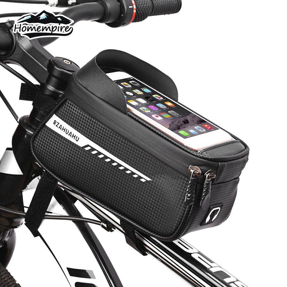 Homempire Waterproof Mountain Bike Top Tube Bag Cycling Pannier Saddle Bicycle Front Pipe Touch Screen Phone Pouch