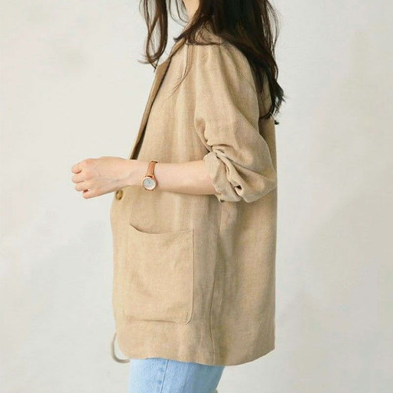CHICCHIC [Premium Quality] Women's Linen Blazer Breathable Jacket