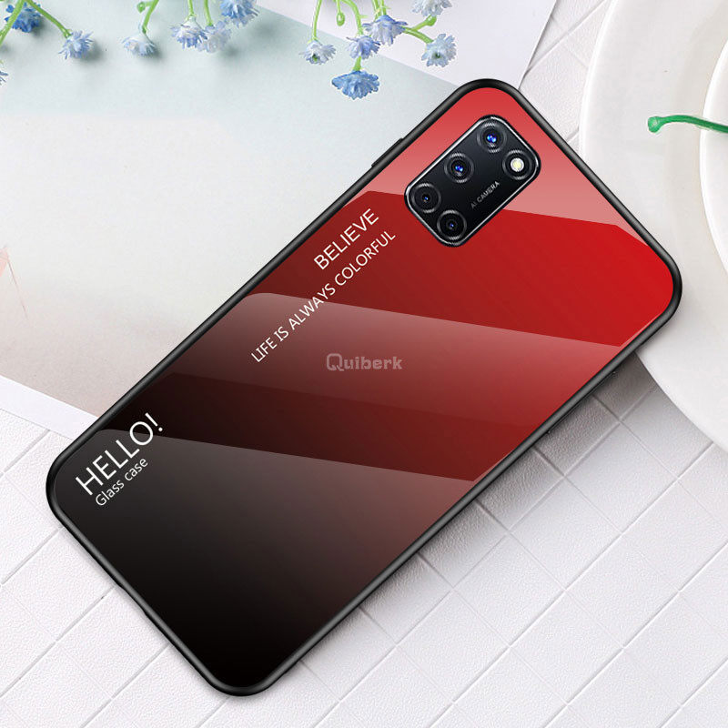Đối Với OPPO A92 Vỏ Kính Đổi Màu Cứng Vỏ Chống Trầy Xước Bảo Vệ Nắp Lưng
