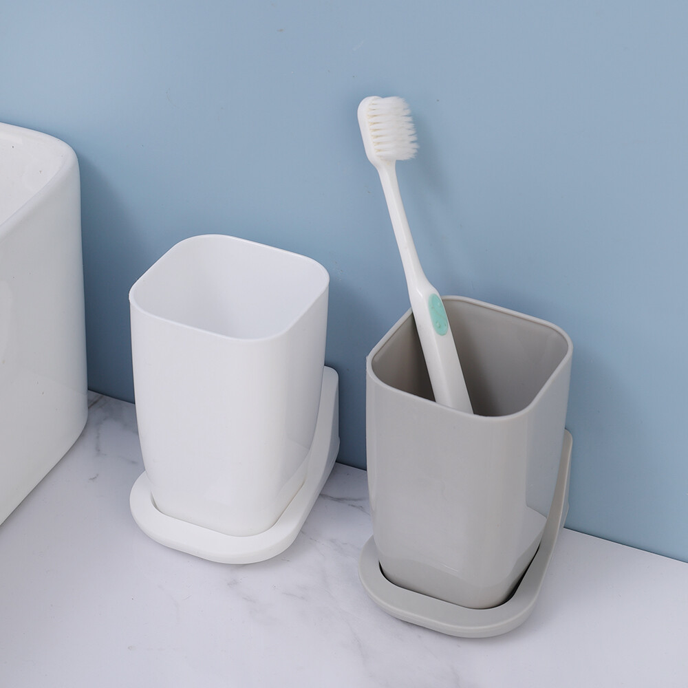 YESPERY Magnetic Suction Toothcup Holder Toothpaste Dispenser Toothpaste Squeezer Toothbrush Holder Double Hole Wall Toothbrush Organizer Bathroom Accessories