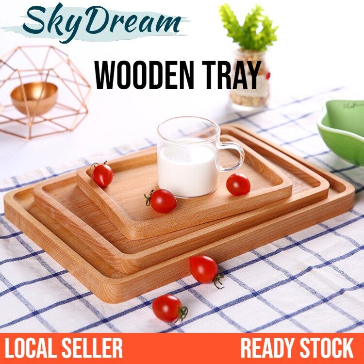 SKYDREAM Wooden Tray / Wooden Food Tray / Food Serving Tray / Mug Tray