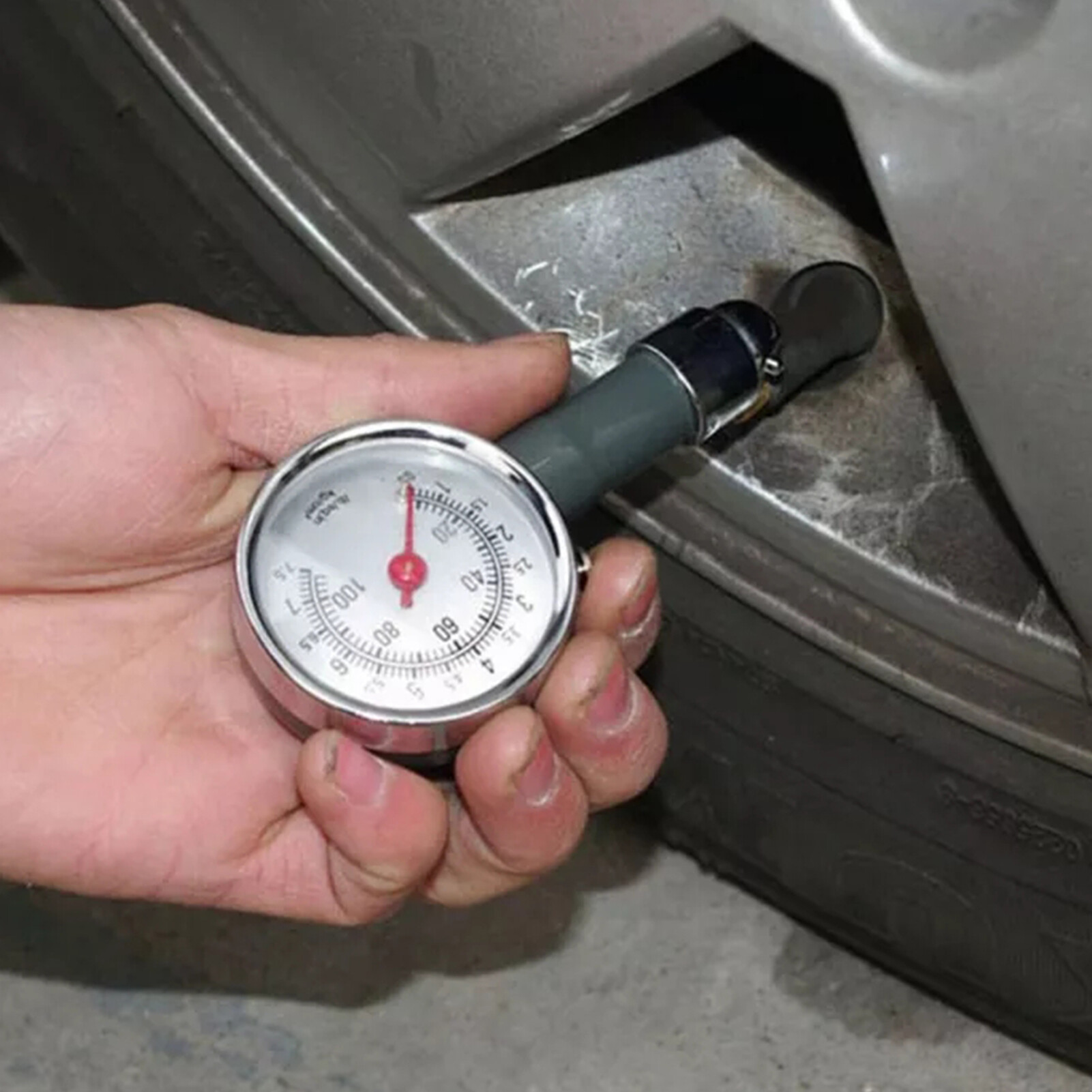 gucanou Stainless Steel Connector Zeroing Valve Premium Movement Sensitive Pointer Deflatable Tire Pressure Gauge 0-100PSI Car Truck Tyre Air Pressure Meter Automotive Tool Tire Pressure Gauge